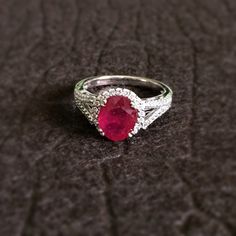 Natural Oval Ruby 14k Solid White Gold with by FireandBrilliance, $1165.00 Gems Jewelry, Diamond Halo, Heart Design, Halo Diamond, Color Me, Natural Diamonds, Etsy Store, Beautiful Jewelry, Semi Precious