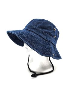 Colors: Denim Denim Blue Hat For Spring Outdoor, Denim Blue Spring Outdoor Hat, Trendy Adjustable Denim Sun Hat, Spring Outdoor Denim Hat, Casual Denim Brimmed Sun Hat, Casual Brimmed Denim Sun Hat, Adjustable Denim Blue Bucket Hat For Summer, Outdoor Denim Blue Hat, Adjustable Medium Wash Bucket Hat For Summer