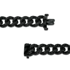 Capture his unique personality with this diamond curb chain bracelet. Fashioned in solid sterling silver with black rhodium plate, this style showcases curb links glistening with alluring black diamonds and beaded details. Radiant with 1 ct. t.w. of diamonds and a brilliant buffed luster, this 8.0-inch bracelet secures with a box clasp. Black Chain Link Jewelry With Solid Construction, Black Cuban Link Jewelry With Curb Chain, Black Cuban Link Curb Chain Jewelry, Black Chain Link Bracelet With Box Chain, Black Chain Link Bracelet For Formal Occasions, Black Curb Chain Jewelry For Streetwear, Black Adjustable Chain Link Bracelet, Formal Black Chain Link Bracelets, Black Link Jewelry For Formal Occasions