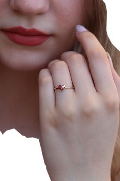 Purple Amethyst Ring, Gold Signet Ring, Gold Engraving, July Birthstone, Handmade Gold, February Birth Stone, Ruby Ring, Natural Ruby, Gold Heart