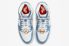 Wmns Air Jordan 1 Retro High OG ‘Denim’ Jordan 1 High Og Denim, Logo Wings, Jordan Model, Jumpman Logo, Womens Air Jordans, Jordan 1 High Og, Wings Logo, Jordan Sneakers, Air Jordan 1 Retro High Og