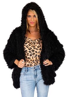 Polkadots & Moonbeams Faux Fur Jacket - Polkadots & Moonbeams LA Black Faux Fur Jacket, Faux Fur Jacket, Dusty Rose, Fur Jacket, Fashion Bracelets, Faux Fur, Fur Coat, Polka Dots, Collar