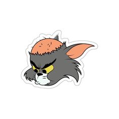 an angry cat sticker on a white background