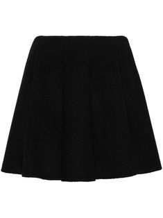 black wool blend concealed rear hook and zip fastening A-line flared hem Chic Wool A-line Skirt, Chic A-line Wool Bottoms, Chic A-line Wool Skirt, Chic Wool Flared Skirt Bottoms, Chic Wool Flared Skirt, Chic Wool A-line Bottoms, Black Wool Lined Skirt, Cashmere Fabric, Wardrobe Edit