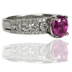 Pink Sapphire Ring, No Heat, White Gold Ring, Brilliant Diamond, Pink Sapphire, White Gold Rings, Earings Piercings, Round Brilliant, Gold Ring