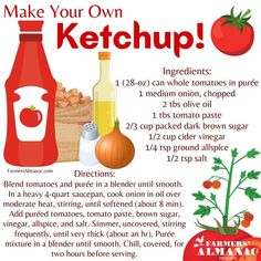 a recipe for making ketchup with tomatoes, onions and other foodstuffs