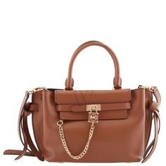 Michael Kors Ladies Satchel. SKU: 30F1G9HS1L-230. Barcode: 194900728154. Color: Luggage. Size: 12.5"W x 7.5"H x 4.75"D. Michael Kors Ladies Luggage Hamilton Legacy Small Leather Belted Satchel. The Hamilton satchel is crafted from smooth leather with a gold-tone hardware. It features a snap fastening, center zip compartment, 4.5" handle drop and adjustable side gussets. Michael Kors Luggage, Versace Watch, Denim Shoes, Crossbody Messenger Bag, Small Handbags, Handbag Backpack, Fashion Sunglasses, Salvatore Ferragamo, Smooth Leather