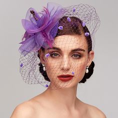 Category:Fascinators,Headpiece; Embellishment:Floral,Flower,Feather; Quantity:1pc; Occasion:Horse Race,Special Occasion,Wedding; Material:Feather,Net; Head Circumference:54-58; Net Dimensions:0.0000.0000.000; Shipping Weight:0.047; Listing Date:08/30/2018; Special selected products:COD Flower Decoration Fascinator For Party, Flower Decoration Fascinator For Weddings, Purple Feathered Headpieces, Elegant Purple Flower Fascinator, Purple Feather Mini Hat For Wedding, Purple Feathered Mini Hat For Wedding, Purple Summer Wedding Headpiece, Fitted Feather Hair Accessories For Wedding, Purple Feather Fascinator For Wedding