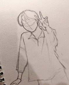 a drawing of a person making the middle finger sign