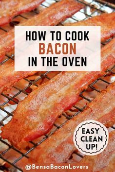 bacon on the grill with text overlay how to cook bacon in the oven