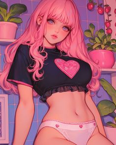 Sweet heart 💖 Girlie Pfp, Avatar Pfp, Female Robin, Pink Hair Anime, Arte Monster High, Japanese Art Prints, Fantasy Drawings, Woman Drawing