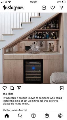 an instagram page with the message instagramn on it and stairs in the background