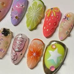 10Pcs Handmade Manicure Medium Almond Fake Nails Cute Ballet Limited Nails Press On Nails Design How To Have Style, Pretty Gel Nails, Really Cute Nails, Dream Nails, Funky Nails, Pretty Acrylic Nails, Nail Art Inspiration, Nails Inspo, Nail Kit