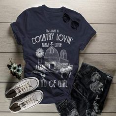 Shipping from the US. Easy 30 day return policy, 100% cotton, Double-needle neck, sleeves and hem; Roomy Unisex Fit. Farm T Shirt, Farm Tshirt, Farm Clothes, Girl Soft, Farm Scene, Gardening Shirts, Vintage Farm, Cotton Gifts, Hoodie Size Chart