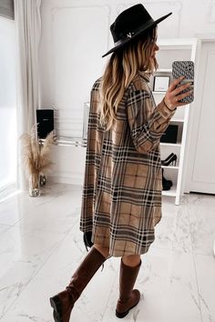 Fashion Loose Lapel Shirt Dress Cotton V-neck Shirt Dress For Fall, Casual Long Sleeve Brown Mini Dress, Casual Collared Winter Dress, Casual Fall Button-up Shirt Dress, Casual Long Sleeve Shirt Dress For Fall, Trendy Long Sleeve Shirt Dress For Fall, Casual V-neck Shirt Dress For Fall, Oversized Long Sleeve Mini Dress For Day Out, Brown Long Sleeve Shirt Dress For Spring