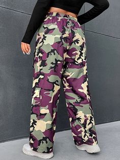 Take your street style game to the next level with these Printed Camo Cargo Pants! You don't need to be camouflaged to stand out - the bold, printed camo design and jogger silhouette will have heads turning in no time. But don't worry, you can still hide your essential stuff in multiple pockets. Go wild. Details: Style: Casual Pattern Type: Camo Waist Line: Natural Fit Type: Regular Fit Type: Jogger Length: Long Fabric: Non-Stretch Material: Fabric Body: Unlined Size Chart (inch): Size US Hip Si Camo Cargo Pants, Camo Designs, Go Wild, No Time, Next Level, Don't Worry, Cargo Pants, Camouflage, Style Casual