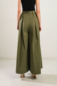 A solid woven extra wide leg pant with self sash tie and side zipper closure Details: Self : 100% Cotton Size & Fit - Model is 5`8" And Wearing Size Small- Measurements Taken From Size Small- Approx. Length: 42" Belted Wide Leg Pants For Spring, Spring Solid Color Belted Wide Leg Pants, Wide Leg Pants With Tie Waist For Work, Workwear Wide Leg Pants With Tie Waist, Belted Wide Leg Summer Pants, Solid Color Wide Leg Parachute Pants For Work, Solid Wide Leg Parachute Pants For Work, Belted Wide Leg Cotton Pants, Summer Wide Leg Pants With Belt Loops