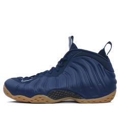 Launched in 1997, Nike's Air Foamposite technology contributes to a lightweight and durable design. The 'Posite' series is something you should get. \n Navy Basketball Shoes With Boost Midsole For Streetwear, Navy High-top Basketball Shoes With Boost Midsole, Navy High-top Sneakers With Boost Midsole For Sports, Nike Navy Sneakers With Boost Midsole, Navy Nike Sneakers With Boost Midsole, Navy Synthetic Sneakers With Boost Midsole, Basketball Shoes For Men, Clarks Wallabees, Foam Posites