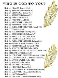 an image of the words and symbols for who is god to you?