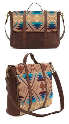 Western Bags Purses, Pendleton Bag, Designer Laptop Bag, Rug Bag, Boho Bags, Purse Styles, Leather Laptop, Diy Bag, Beautiful Bags