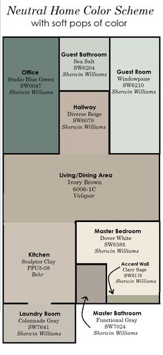 the floor plan for a neutral home color scheme