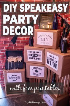 the diy speakeasy party decor with free printables