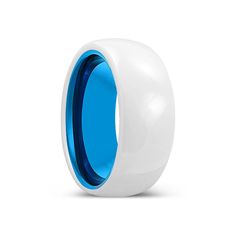 a white and blue ring on a white background