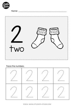 two numbers worksheet for children to practice counting