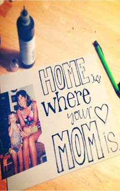 a mother's day card with the words home is where your mom is on it