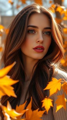 7 Fall-Inspired Brunette Hair Color Ideas Warm Brunette Hair Color, Trendy Fall Hair Color, Bronze Hair, Hair Color Options, Hot Hair Colors, Caramel Balayage