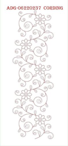 a line drawing with flowers and swirls on it