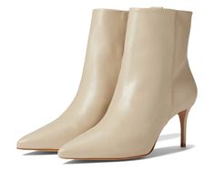 Schutz Mikki Mid | Zappos.com Fitted Almond Toe Boots With Zipper, Fitted Almond Toe Boots With Zipper Closure, Chic High Ankle Boots With Zipper Closure, Beige Pointed Toe Boots With Zipper Closure, Modern Beige Pointed Toe Boots, Beige Boots With Zipper Closure For Fall, Chic Boots With Zipper Closure, Beige High Heel Boots With Zipper, Chic Pointed Toe Boots With Zipper Closure