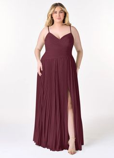 Matcha Azazie Vini Bridesmaid Dresses | Azazie Pleated V-neck Evening Dress For Wedding, Bridesmaid Pleated Floor-length Maxi Dress, V-neck Evening Dress With Pleated Back For Wedding, Wedding Evening Dress With Pleated Back And V-neck, Pleated Gown For Wedding And Prom Season, Burgundy Bridesmaid Dress, Bridesmaid Dresses Azazie, Burgundy Bridesmaid, Rose Champagne