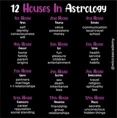 the twelve houses in astrology