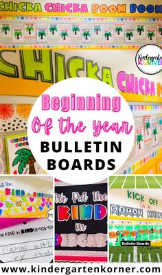 bulletin board with the words beginning of the year written on it