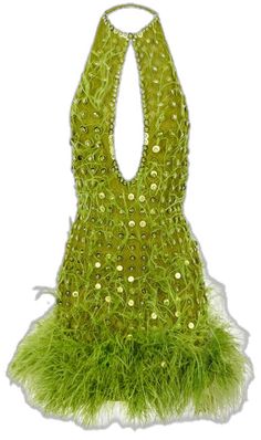 Matching Sets Outfit, Ostrich Feather, Ostrich Feathers, Bustier Top, Sequin Mini Dress, Swimwear Sale, Mini Dress, Green