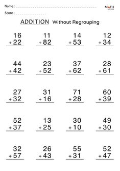 addition worksheet with two numbers and the same number as it is in this image