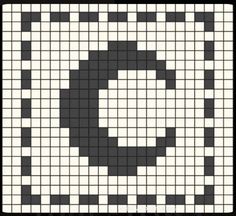 a black and white square with the letter c in it's center is shown