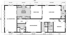 the floor plan for a mobile home with two bedroom and an attached living room area