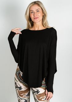 This ultra-cozy long sleeve features fitted sleeves, raw edges, and a flowy, oversized body that makes for the perfect post workout piece. FIT This style runs true to size. Model is 5' 7.5" and is wearing a size small. 23" front 27" back measuring from a small. Size range = XS 0-2, S 2-4, M 6-8, L 10-12, XL 12-14. FABRIC Moisture wicking, ultra soft active jersey. 95% Rayon, 5% Spandex. Jala is ethically made with love in Southern California, USA. CAREFor best care, wash with cold water on gentl Fitted Sleeves, Post Workout, California Usa, Yoga Clothes, Raw Edge, Southern California, Moisture Wicking, Cold Water, Long Sleeve