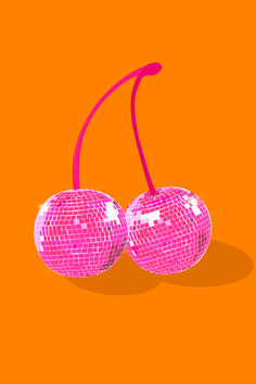 orange and pink disco cherry wall art print for dorm room Colorful Poster Prints, Cute Preppy Posters, Orange And Pink Poster, Orange And Pink Pictures, Pink And Orange Wall Prints, Orange Posters Aesthetic, Cherry Pink Aesthetic, Hot Pink And Orange Aesthetic, Pink And Orange Disco Ball