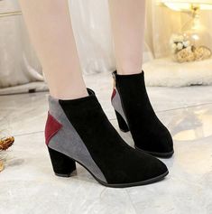 Women's Autumn/Winter Casual Heeled Ankle Boots | ZORKET | ZORKET High Heel Dress Shoes, Womens Black Booties, High Heels Boots, High Heel Dress, Chunky High Heels, Comfortable Boots, Heels Boots, Casual Heels, Fashion High Heels