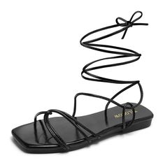 PRICES MAY VARY. Unique Design: Trendy split toe design adds a unique touch to your look Closure Type: Lace-up strappy closure provides a secure and adjustable fit FASHION & CASUAL: This comfortable sandal is perfect for casual walking around in summer. This will match and upgrade your casual or formal outfits and offer all-day comfort Occasion: Versatile sandals that can be dressed up or down for any occasion: Daily activities/office/travel/dress/party Materials: Made with durable materials for Roman Shoes, Strappy Sandals Flat, Strappy Flats, Sandals Flats, Formal Outfits, Travel Dress, Fit Fashion, Office Travel, Comfortable Sandals