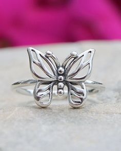 Silver Whimsical Rings For Gifts, Whimsical Silver Rings For Gifts, Whimsical Silver Rings For Gift, Unique Nickel-free Butterfly Ring For Gift, Whimsical Sterling Silver Ring As Gift, Whimsical Sterling Silver Rings For Gifts, Whimsical Sterling Silver Ring For Gift, Whimsical Sterling Silver Ring Gift, Unique Butterfly Sterling Silver Ring