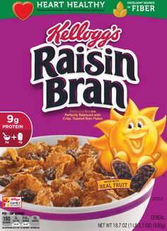 the cereal has raisin bran in it