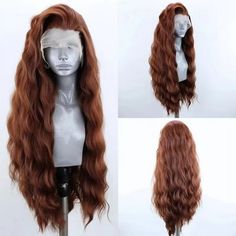 MISSWEN 26 inch T-Part Lace Front Wigs Women Brown Synthetic Wig Long 1 Count per Pack  Heat Resistant Synthetic  T Lace Front Wig  Factory price Hair Type Water Wavy Hair Color Brown Hair Length 26 inch Lace Size 13x4x1 Inch T Lace Hair Density 160% Density Hair Material100% Soft Heat Resistant Fiber up to 200 Degrees Centigrade Cap Size Medium Cap (22-22.5 Inch) with Adjustable Straps Immerse yourself in the luxurious world of long, flowing tresses with the Female Wig. Crafted with 100% heat-r Brown Synthetic Wig, Wigs Brown, Wig Mannequin, Wig Stand, Hair Density, Lace Hair, Hair Dye Colors, Heat Styling Products, Bob Wigs