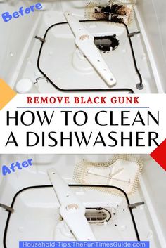 how to clean a dishwasher and remove black gunk