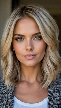 Modern Blonde Hair Color, Heritage Blonde Hair, Short Blonde Hair Color Ideas For Summer, Hairstyles For Short Necks, Spring Hair Blonde, Blond Summer Hair, Collarbone Length Hair Blonde, Blonde Summer Hair 2024, Cool Undertones Hair Color