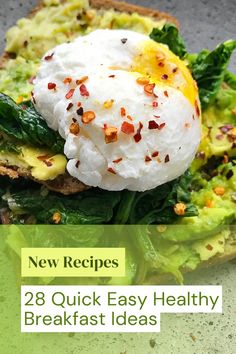 a sandwich with eggs and spinach on it is featured in the new recipes book