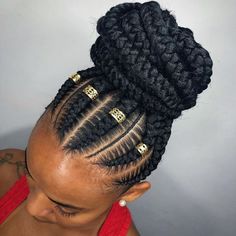 Goddess Feed In Braids, Two Goddess Braids, Goddess Braids Updo, Black Hair Updo, Cornrow Ponytail, Cornrows Braids For Black Women, Braided Hairstyles For Black Women Cornrows